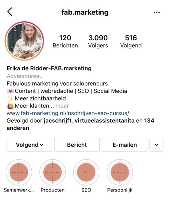 Fab marketing instagram bio