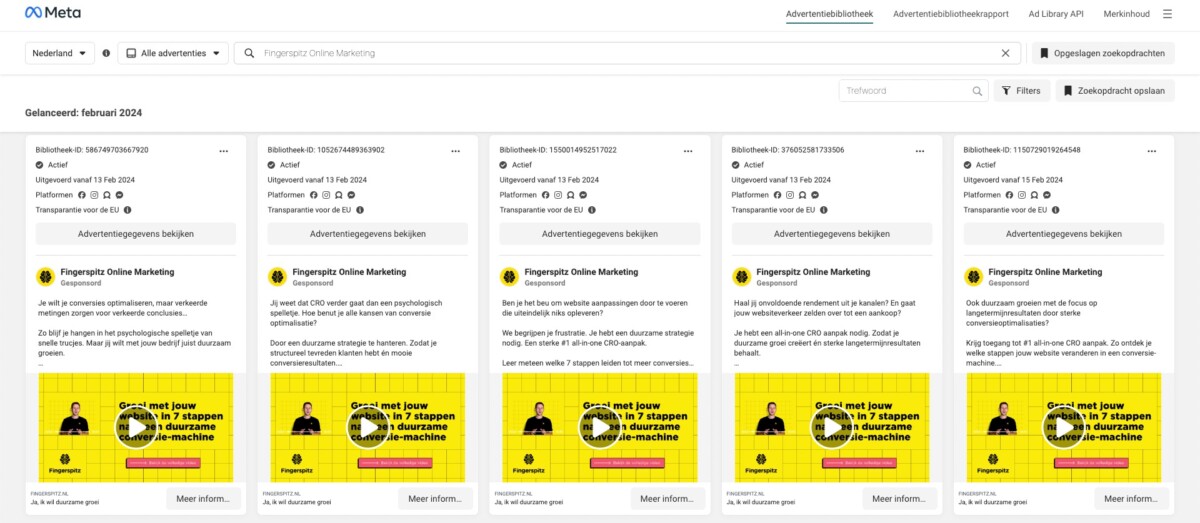 bekijk de advertenties van je concurrentie